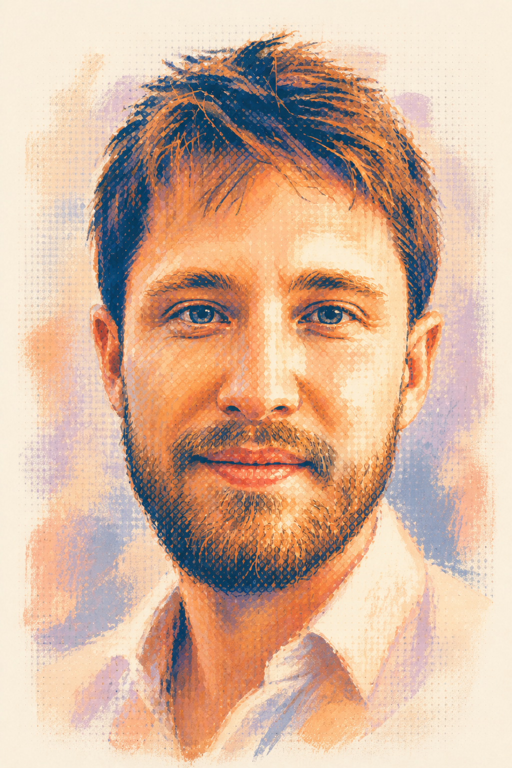 Portrait stylisé de Joachim Gillet.